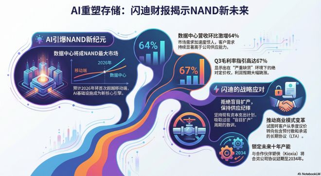 闪迪电话会：“数据中心将成NAND最大市场”，CEO称“无法满足需求”但拒绝盲目扩产